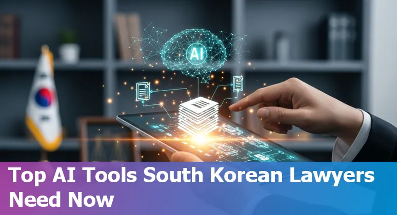Collage of legal professionals using AI tools like HyperClovaX, Nexus AI, OneTrust and e‑litigation portal on screens in a Korean law office