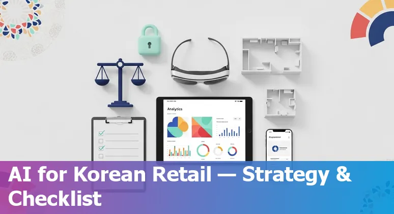 Shoppers and AI-driven retail analytics dashboard in South Korea