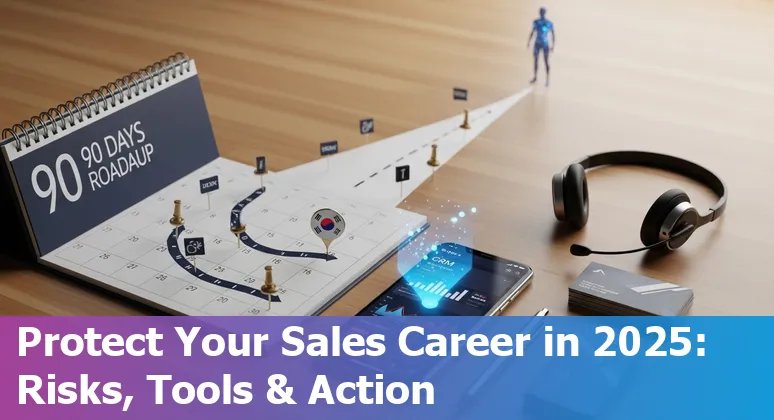 Sales professional using AI tools and CRM dashboard in a South Korea office, illustrating AI impact on sales jobs in South Korea