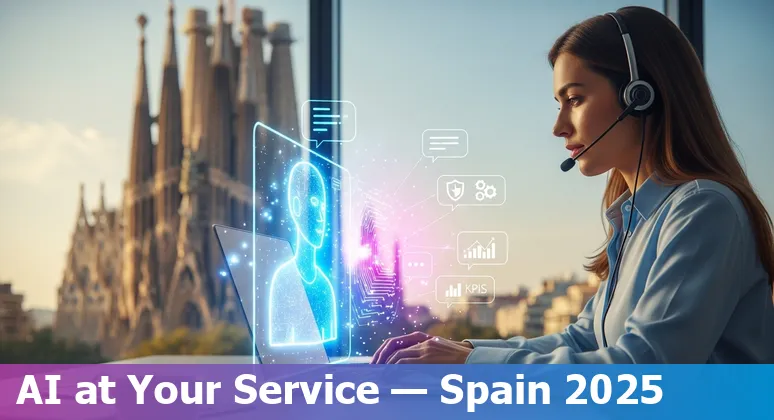Customer service professional using an AI chatbot in Spain in 2025