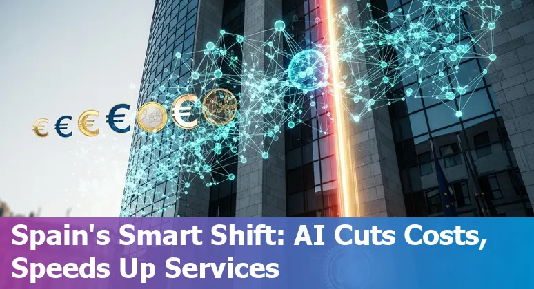 Illustration of AI improving efficiency for government companies in Spain