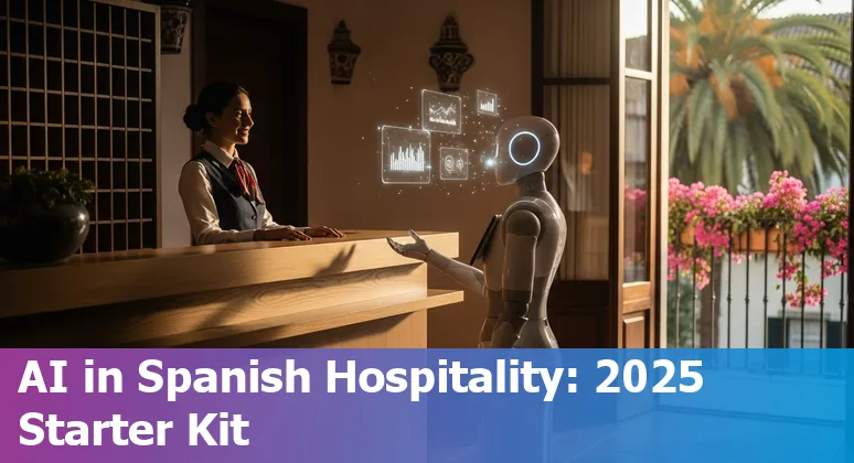 Hotel staff using AI tools on tablets in Spain to manage bookings, guest personalization and SES.HOSPEDAJES compliance
