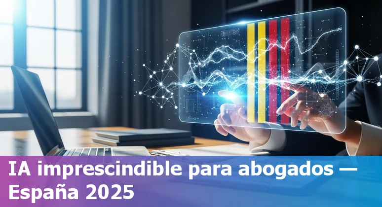 Collage of AI tool logos overlaid with a Spanish flag symbolising AI tools for legal professionals in Spain