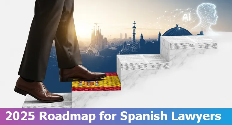 Spanish lawyer using AI tools in an office in Spain, 2025