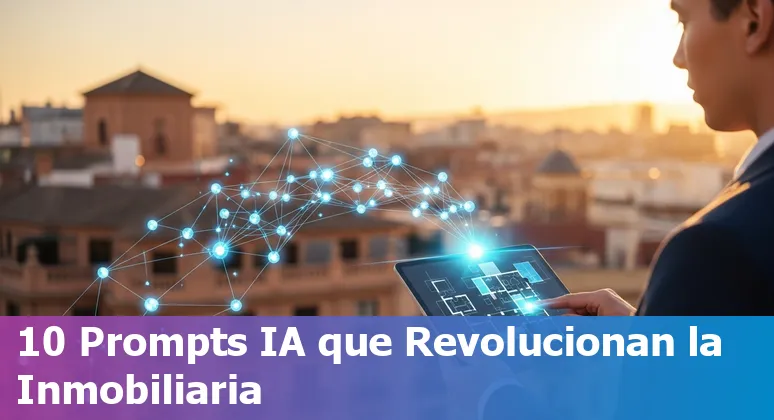 Illustration of AI tools mapping to Spanish real estate — listings, chatbots, valuations and construction monitoring