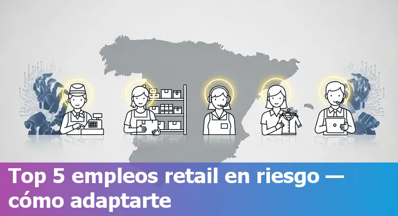 Trabajador de tienda en España aprendiendo a usar un lector RFID y una tablet junto a un robot de reposición.