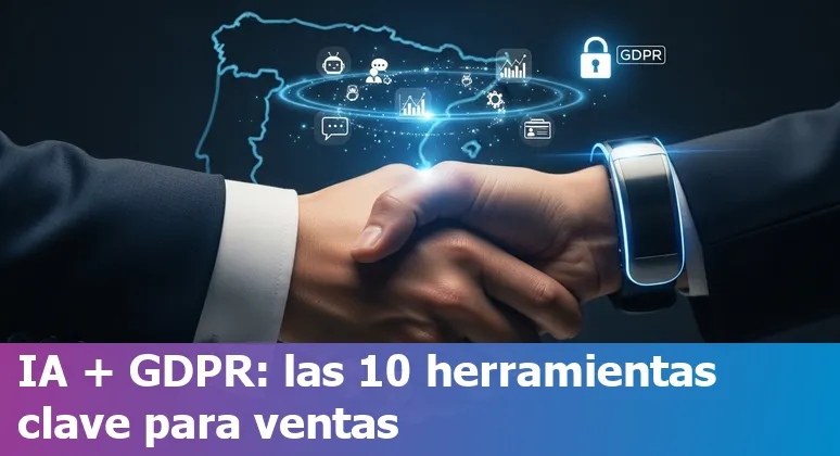 Dashboard showing icons of top AI sales tools for Spain in 2025