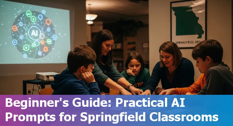 Teacher and students using AI tools on tablets in a Springfield, Missouri classroom