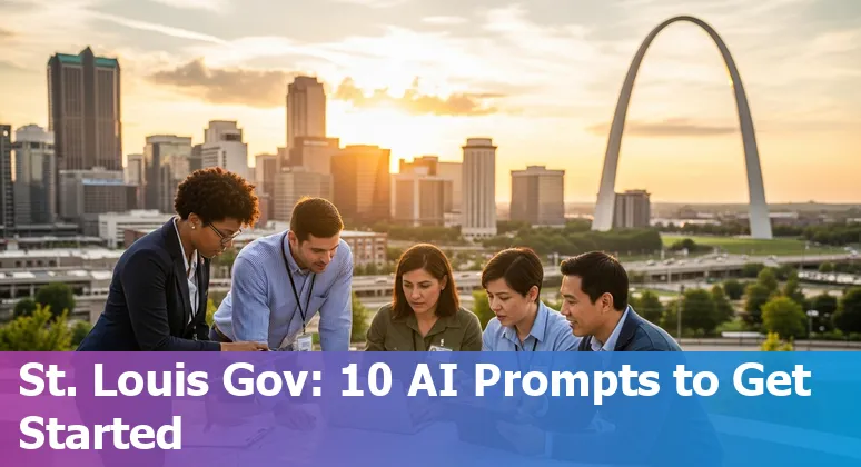 City map of St. Louis with AI icons: data centers, assets, chatbots, and emergency response overlays.