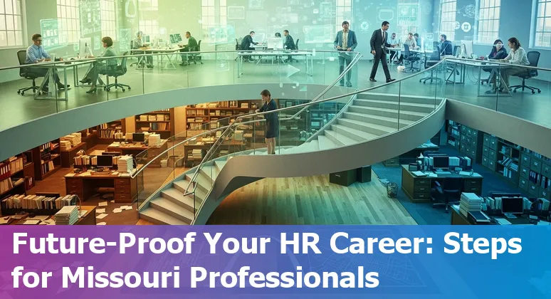 St Louis, Missouri HR team discussing AI impact in 2025 with skyline in background