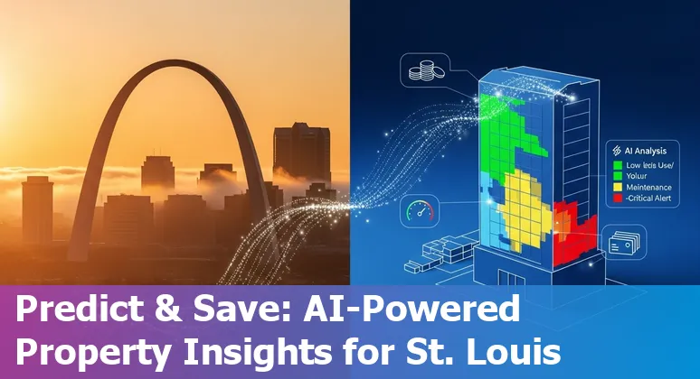 St. Louis, Missouri skyline with AI icons overlaid representing real estate automation and efficiency
