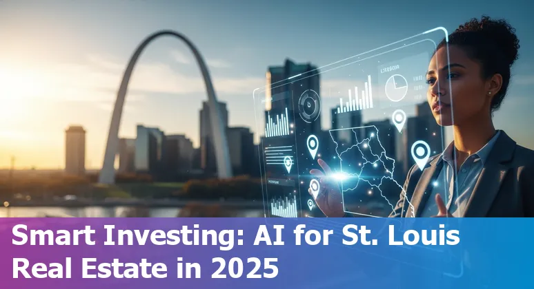 St. Louis, Missouri skyline with AI data overlay showing real estate analytics and tools