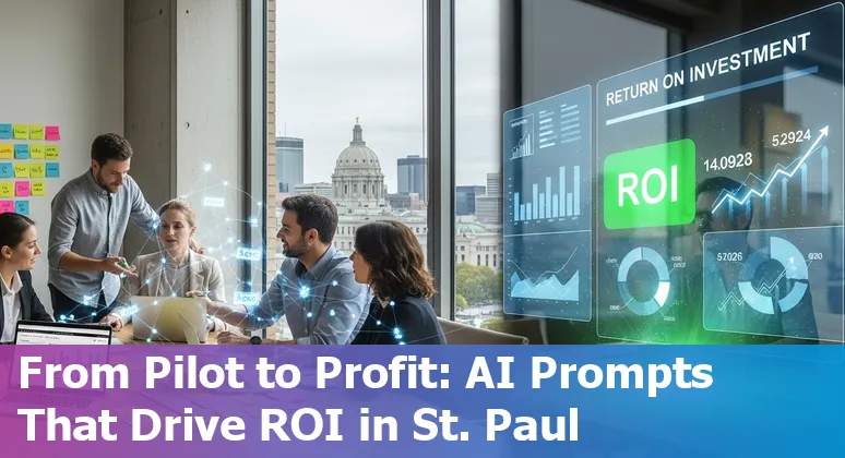 St Paul skyline with finance icons and AI symbols overlay