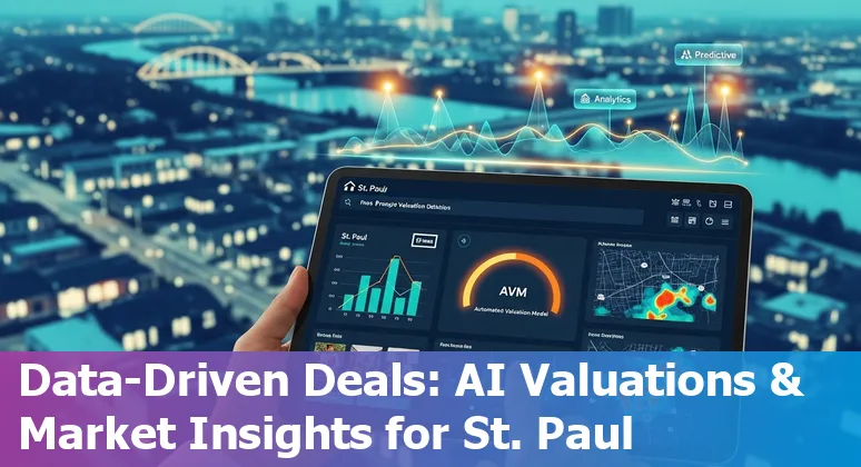Agent using AI tools on laptop to generate St. Paul real estate listings and valuation forecasts