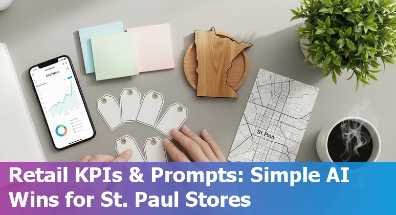 St. Paul retail storefront with AI icons showing personalization, inventory, and staffing overlays