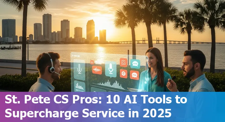 Customer service team in St Petersburg using AI tools on laptops and smartphones