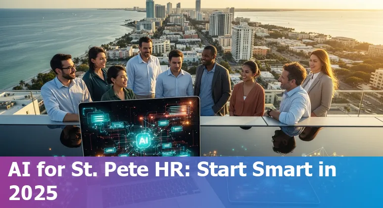 HR professional using AI tools on a laptop in St Petersburg, Florida in 2025