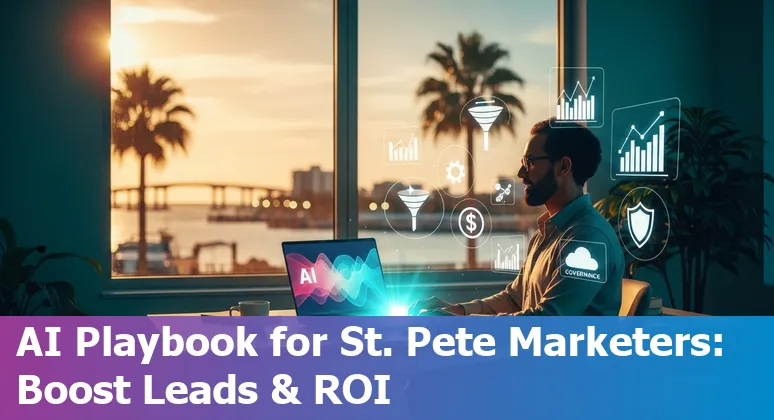 Marketing professional using AI tools for a local campaign in St. Petersburg, Florida, US