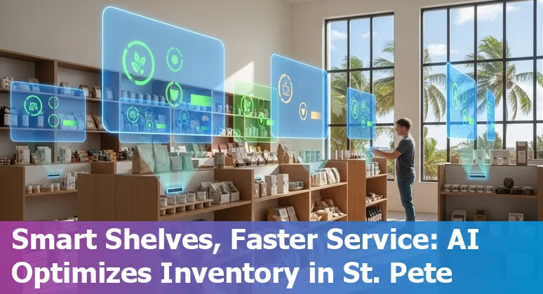 Retail staff using AI dashboard in St. Petersburg, Florida store showing inventory and scheduling improvements