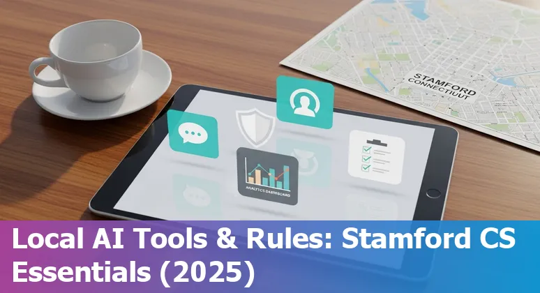 Customer service professional using AI chatbot in Stamford, Connecticut office, 2025