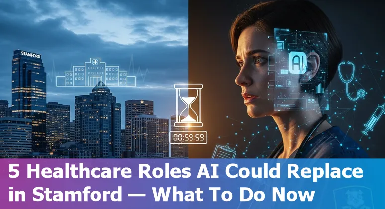 Stamford healthcare workers learning AI tools and reskilling in a hospital setting