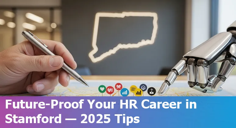 HR professionals and AI tools in Stamford, Connecticut office — adapting HR jobs in Stamford, CT in 2025