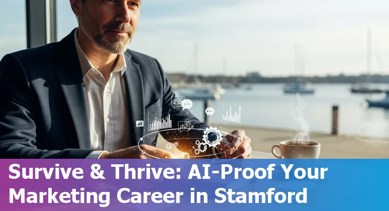 Stamford Connecticut marketer using AI tools on a laptop — 2025 career guide for Stamford, Connecticut