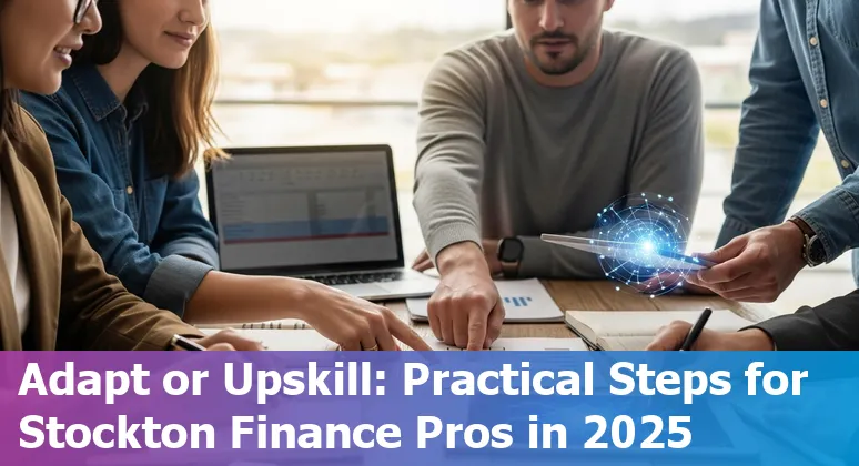 Stockton, California finance team using AI tools in 2025 — local finance jobs and upskilling imagery