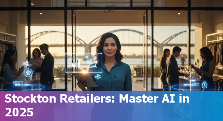 Retail AI in Stockton, California 2025: store with AI-driven screens, robots and inventory sensors