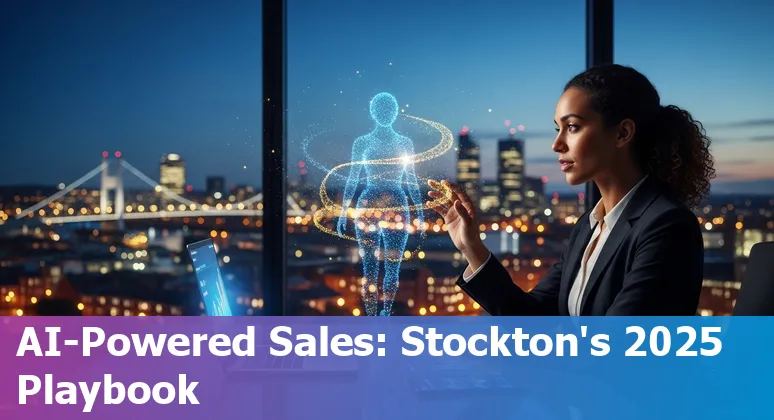 Stockton, California sales professional using AI sales agent dashboard in 2025
