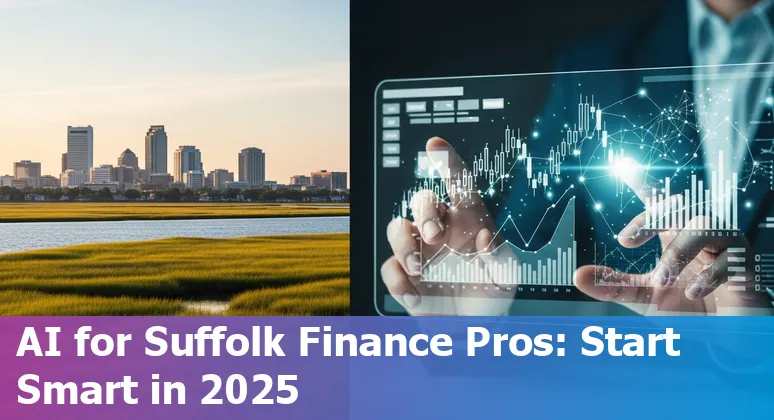 Finance professional using AI dashboard in Suffolk, Virginia, US office — 2025 guide image