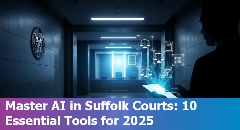 Lawyer using AI tools on a laptop with icons for Casetext, ChatGPT, Claude, Everlaw, and Gavel.io