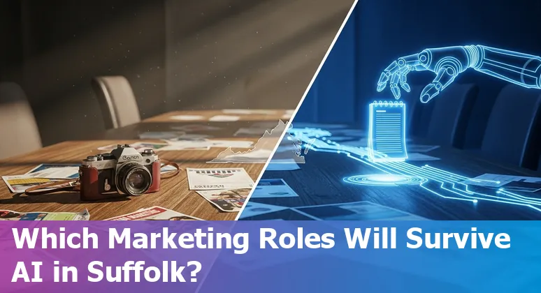 Marketing professional using AI tools on a laptop in Suffolk, Virginia, US to learn skills for 2025