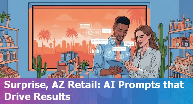 Retail worker using AI tools on a tablet in a Surprise, Arizona store
