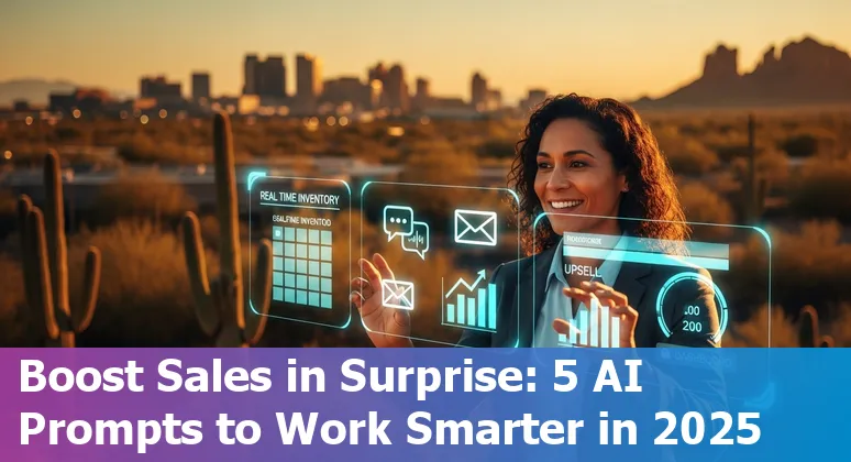Sales associate using AI prompts on a tablet in a Surprise, Arizona furniture store