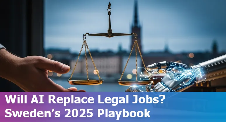 Lawyer using AI tools in an office in Sweden, 2025 — adapting legal jobs in Sweden
