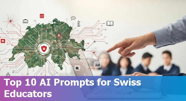 Teacher using AI tools like MagicSchool AI and Lakera Guard to plan lessons and test security in a Swiss classroom.