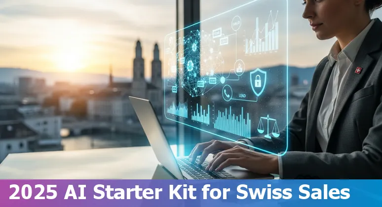 Sales professional using AI tools in an office in Switzerland, 2025 — Swiss sales and AI guide