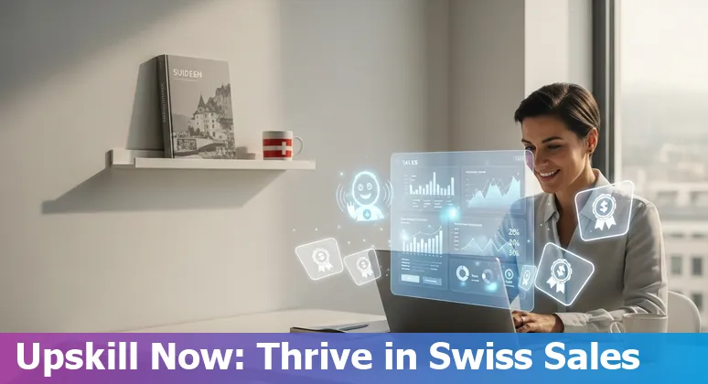 Salesperson in Switzerland using an AI dashboard, showing AI's impact on sales jobs in Switzerland (2025)