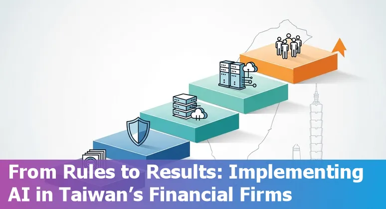 Illustration of AI-powered banking and fintech ecosystem in Taiwan in 2025 showing compliance, vendors, and innovation