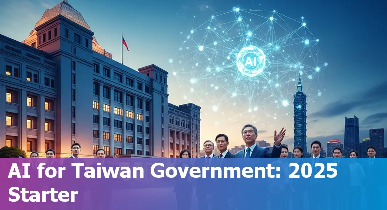 Government officials reviewing AI policy documents in Taiwan, 2025