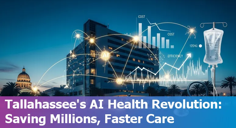 Healthcare AI implementation meeting in Tallahassee, Florida showing clinicians and technologists reviewing analytics