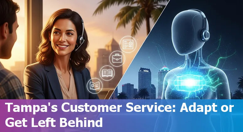 Customer service agent using AI tools in Tampa, Florida office, 2025