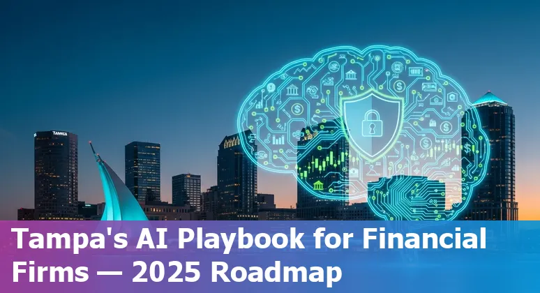 Business team reviewing AI-driven financial reports for a Tampa, Florida financial services firm in 2025