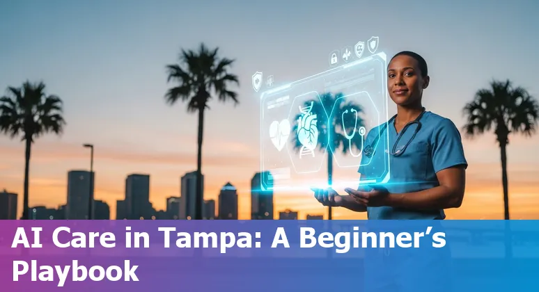 AI in healthcare illustration with Tampa, Florida skyline showing compliance and innovation in 2025
