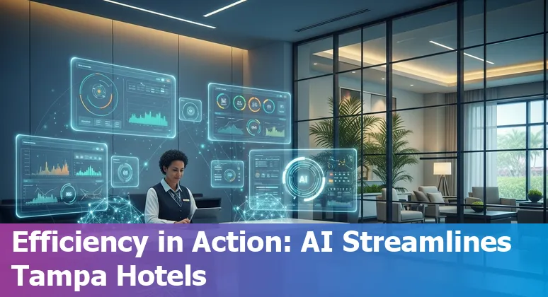 Hotel staff using AI dashboard in Tampa, Florida to optimize operations and cut costs