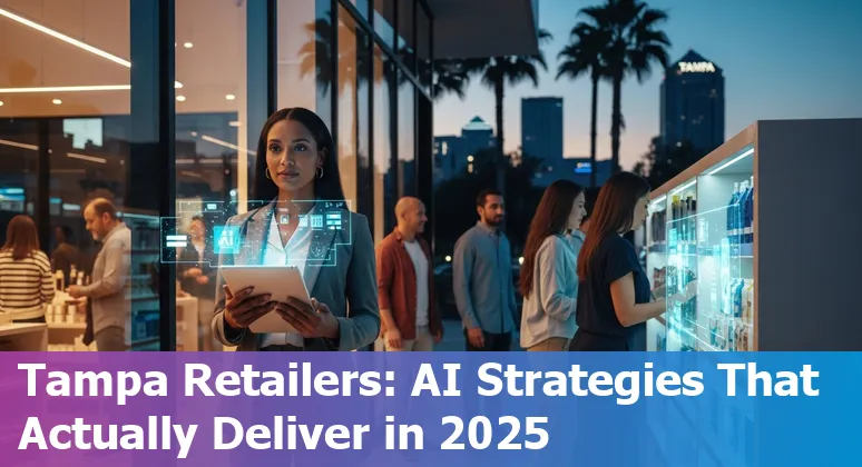 AI in retail guide for Tampa, Florida in 2025 showing store analytics and Tampa skyline