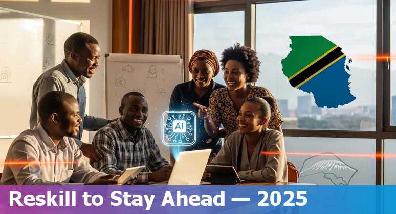 Customer service agent using AI in Tanzania office, 2025