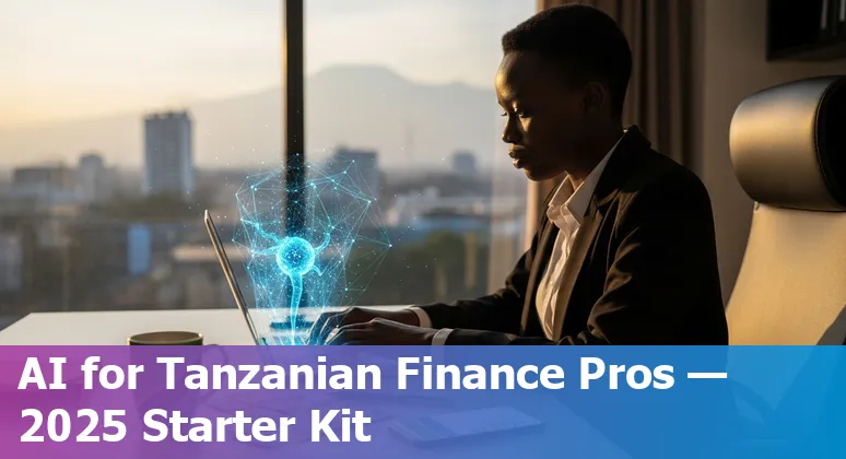 Finance professional reviewing AI dashboard in Tanzania, Dar es Salaam