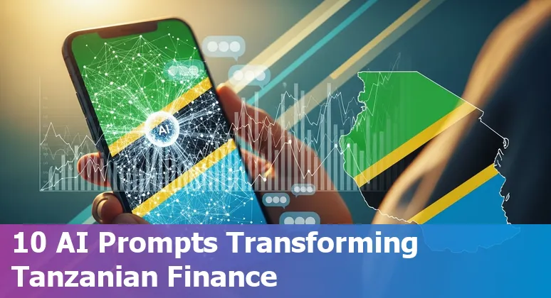 Illustration of AI in Tanzanian finance: chatbot, mobile-money, agent network and data analytics